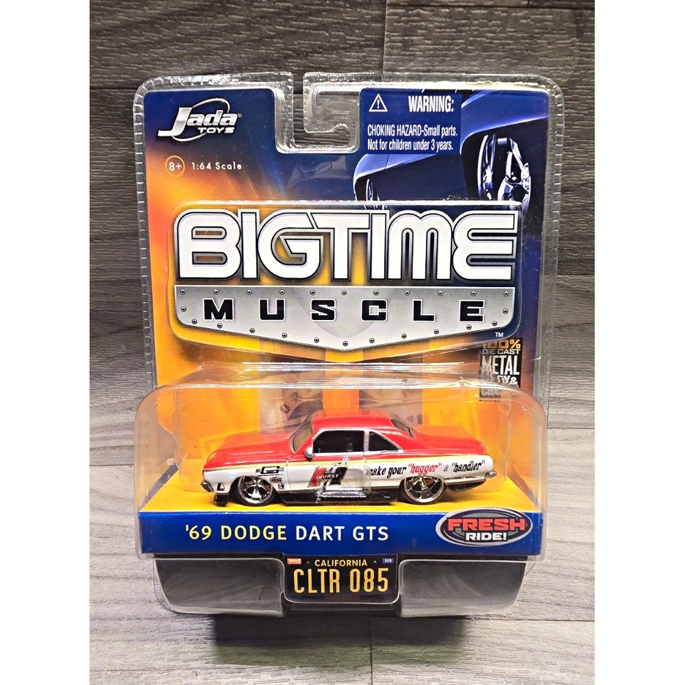 Jada Toys Bigtime Muscle 1969 Dodge Dart GTS Red/White 1/64 Diecast Car
